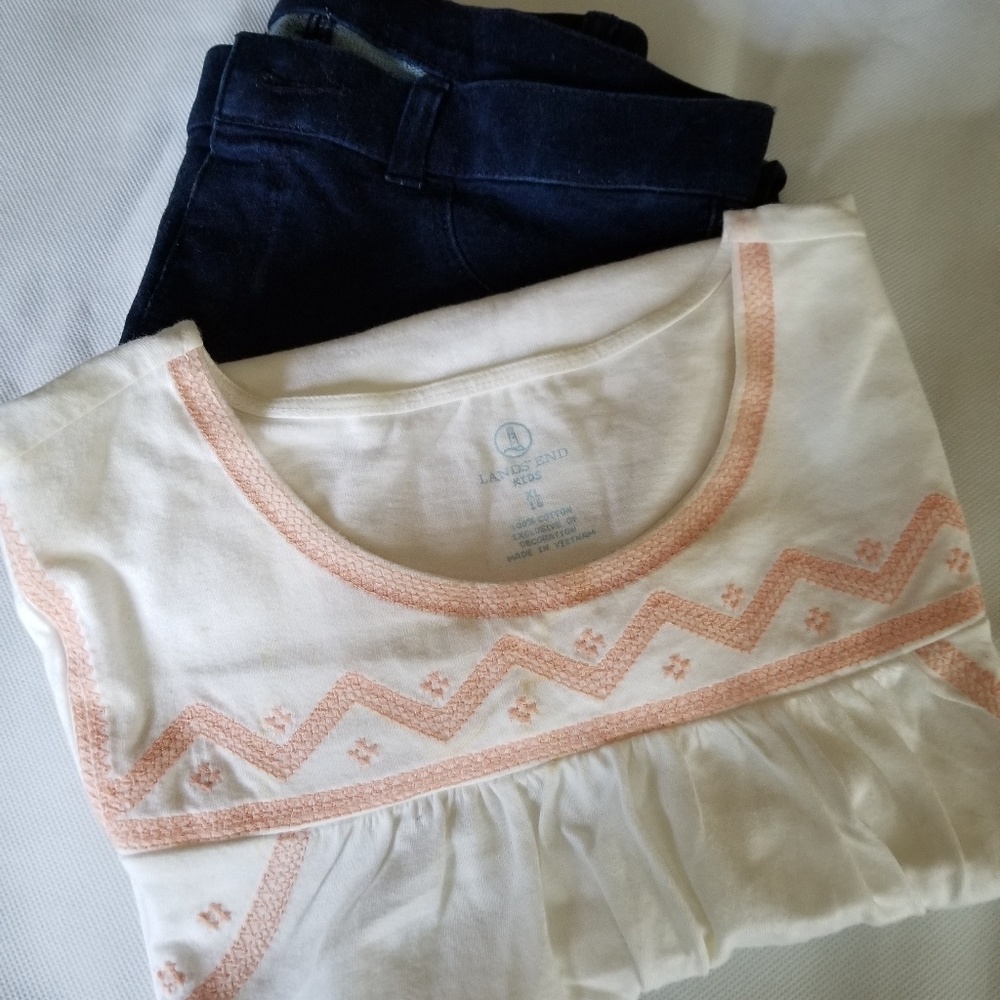Arizona Blue Legging with Lands End Shirt